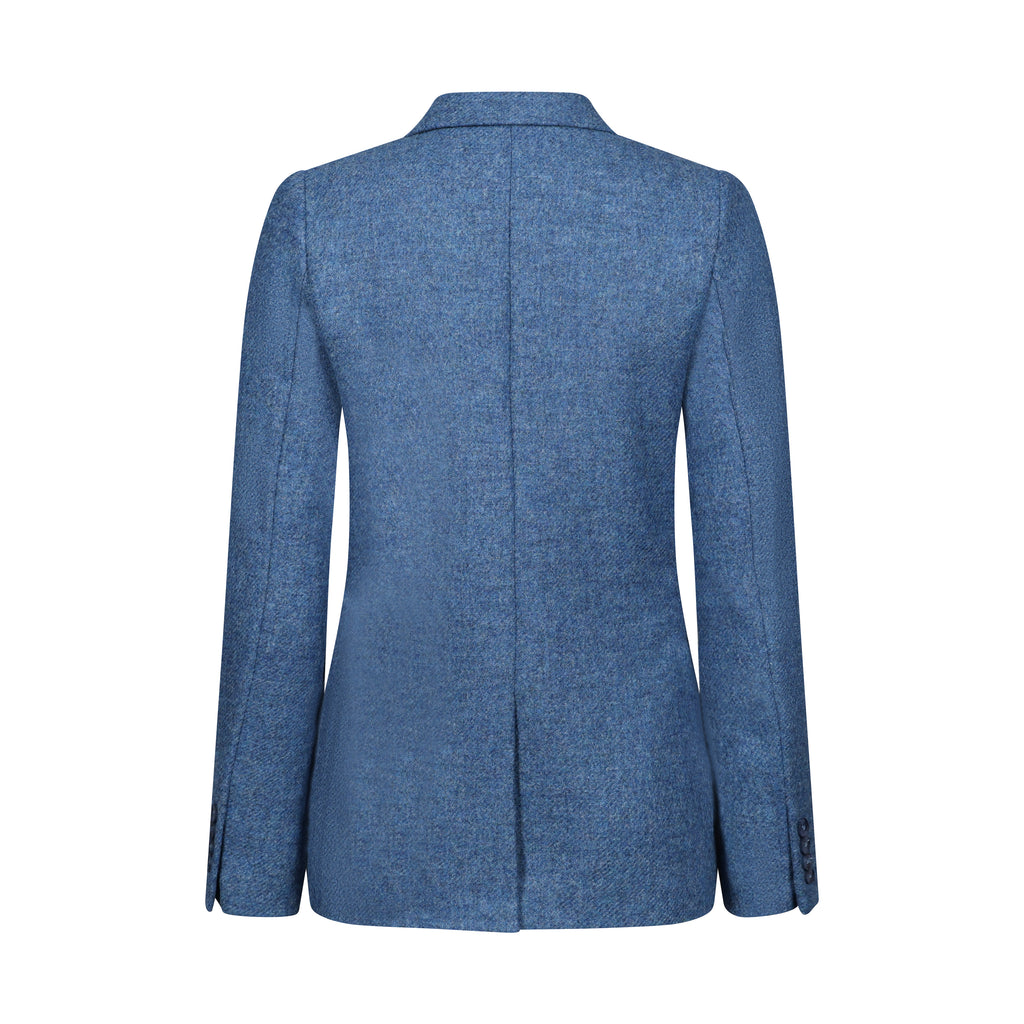 Blue Twill Fiadh Donegal Tweed Jacket Back