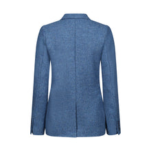 Load image into Gallery viewer, Blue Twill Fiadh Donegal Tweed Jacket Back
