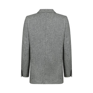 Grey Herringbone Cara Donegal Tweed Blazer Back