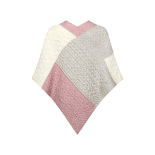 Load image into Gallery viewer, Pink Cliona Patchwork Aran Poncho
