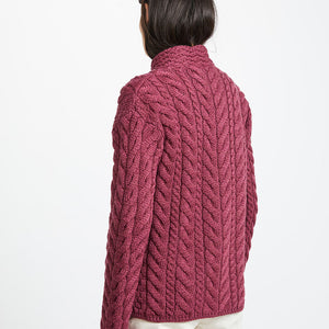 Supersoft Crossover Button Cardigan, Wine