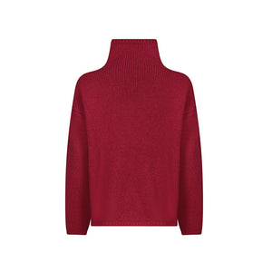 Berry, Funnel Neck Slouchy Sweater