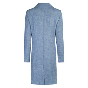 Blue Aisling Donegal Tweed Knee Coat