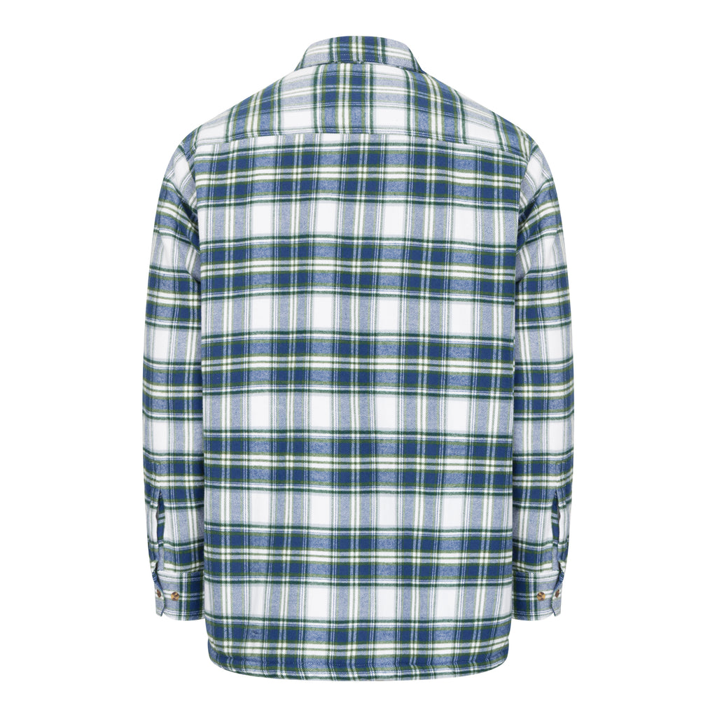 Blue-Cream-Check-Fleece-Lined-Shirt-Back
