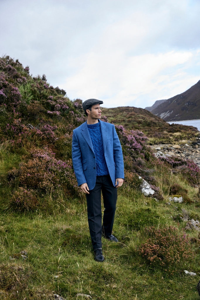 Blue_Fleck_Unisex_Cable_Crew_Neck_Aran_Sweater