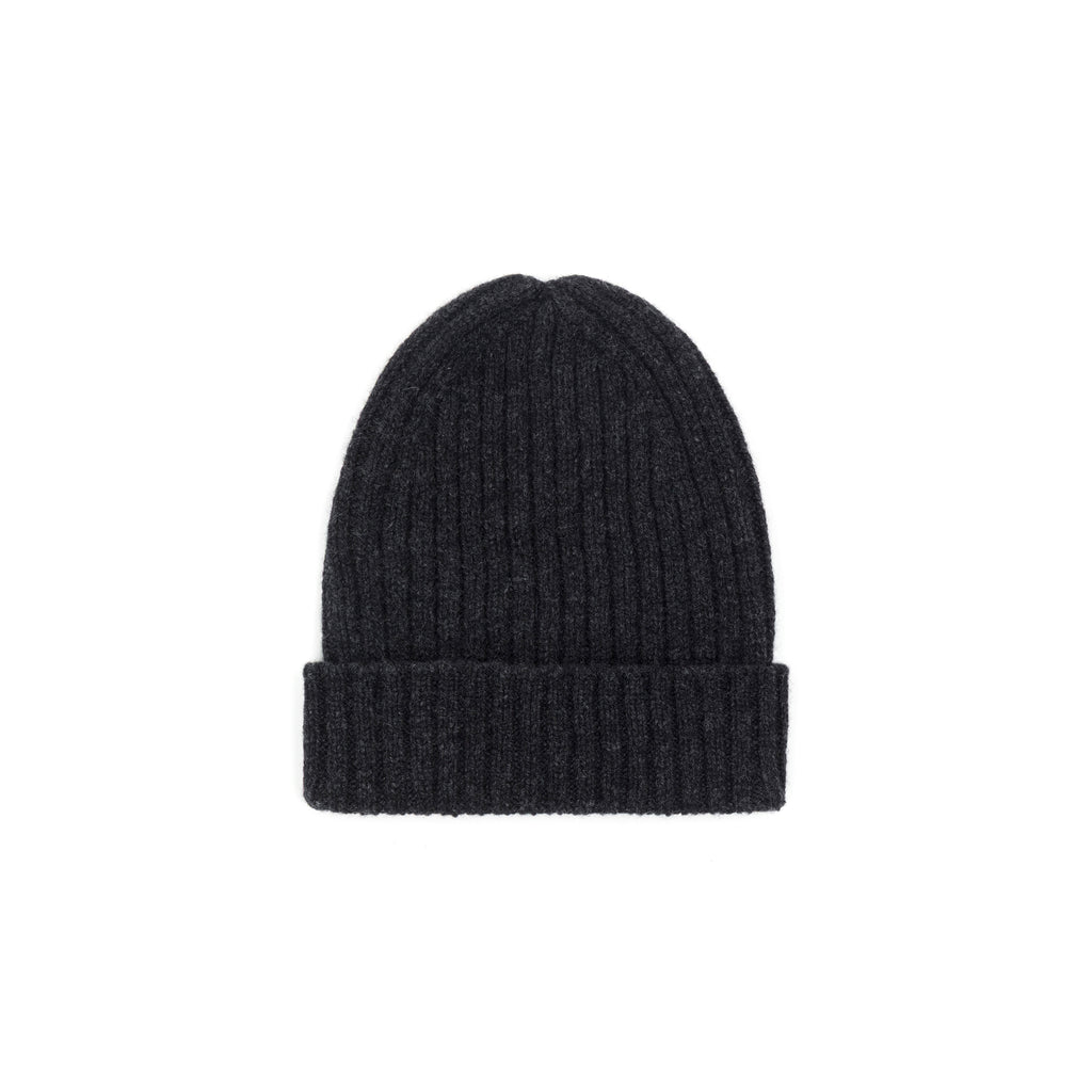 Charcoal-Unisex-Fisherman-Ribbed-Beanie