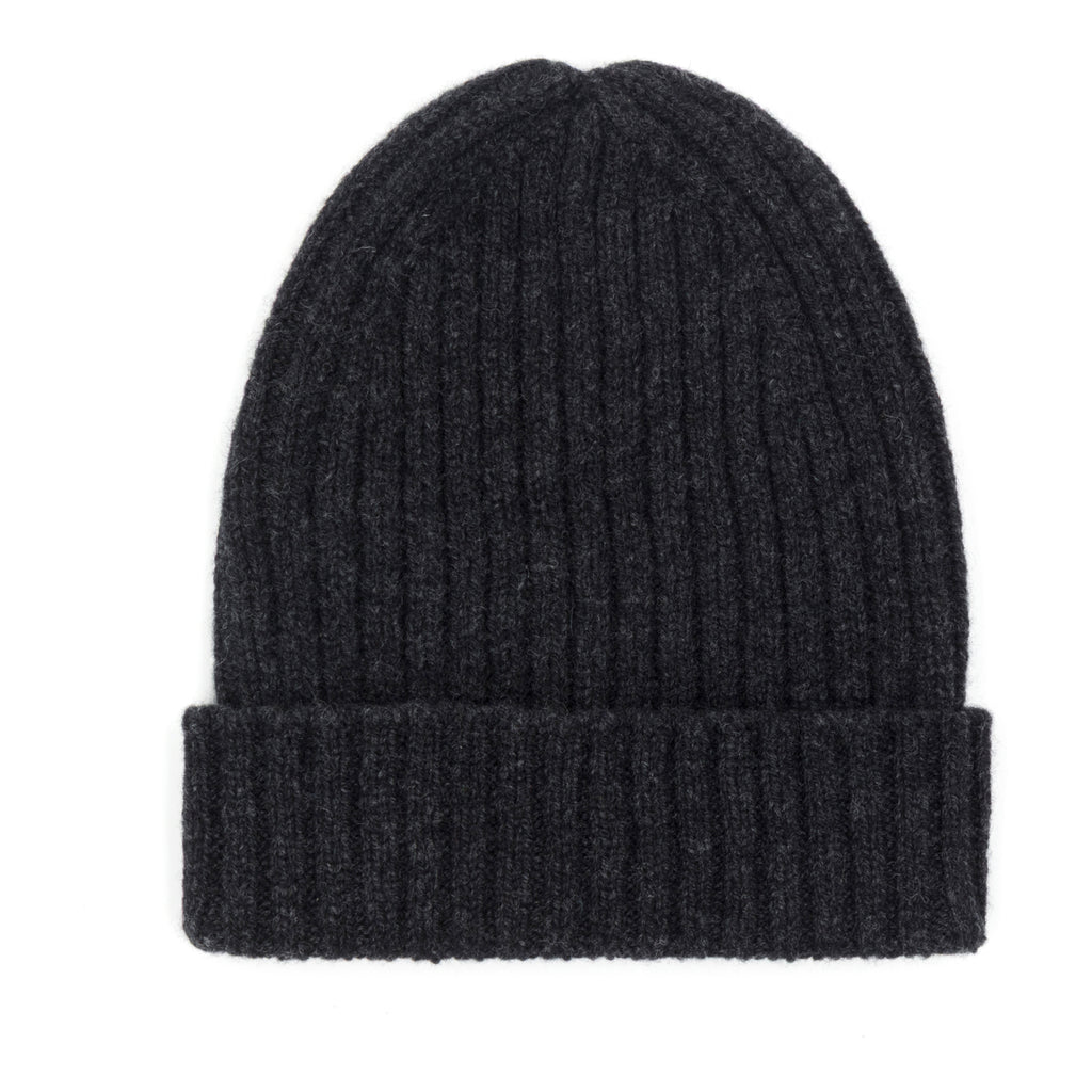 Charcoal-Unisex-Fisherman-Ribbed-Beanie