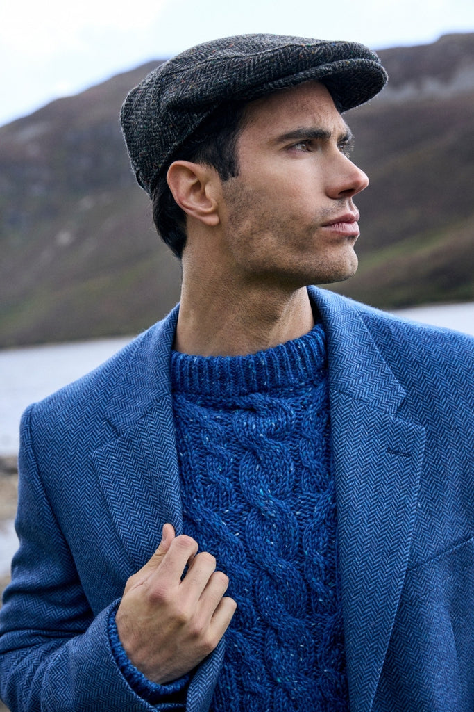 Charcoal_Herringbone_Dubliner_Flat_Cap