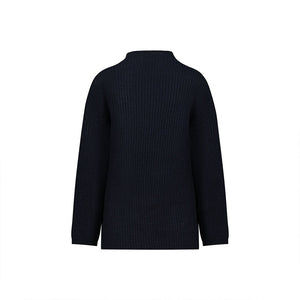 Navy Ciara Funnel Neck Sweater
