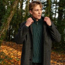 Load image into Gallery viewer, Charcoal Cillian Donegal Tweed Coat
