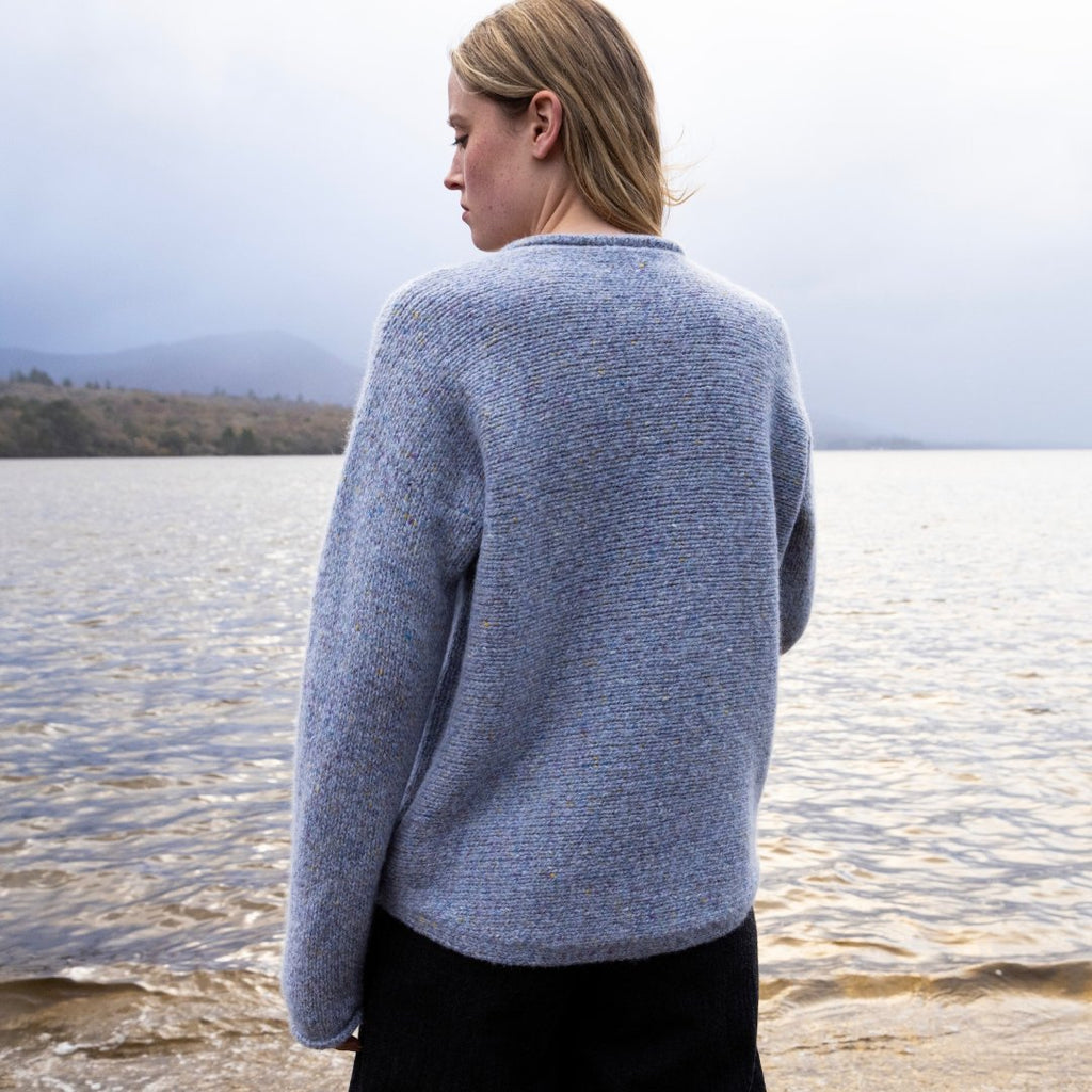 Cornflower Alpaca Roll Neck Sweater