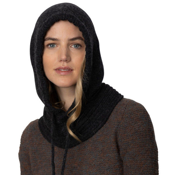 Triona | Charcoal Merino & Cashmere Knitted Hood – Triona Design