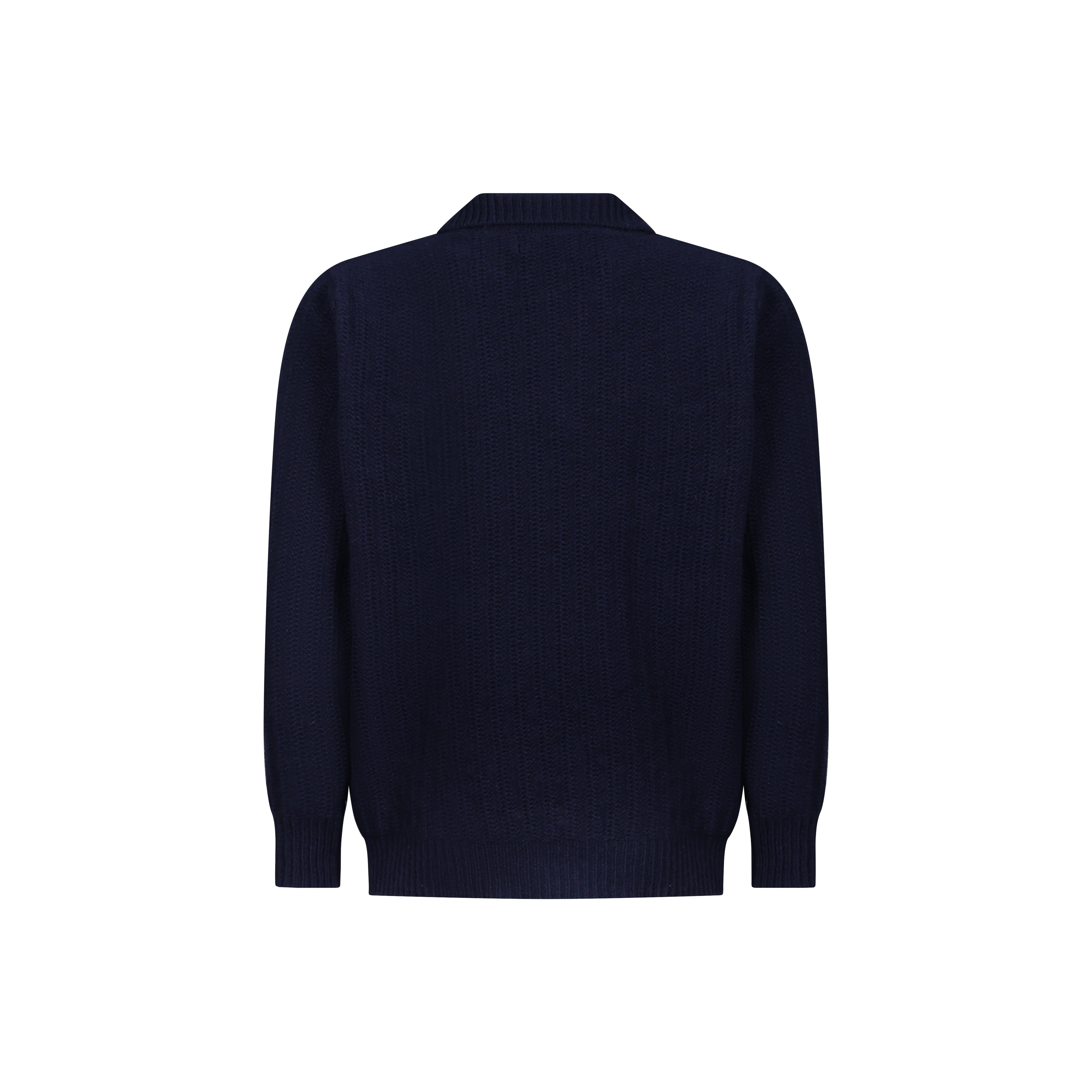 Navy Button Polo Sweater