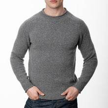Load image into Gallery viewer, Grey Saddle Shoulder Roll Neck Sweater
