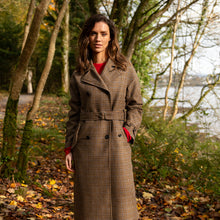 Load image into Gallery viewer, Brown Houndstooth Faye Double Breasted Mac Coat
