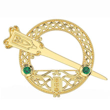 Load image into Gallery viewer, Emerald Tara Brooch, 10ct Gold
