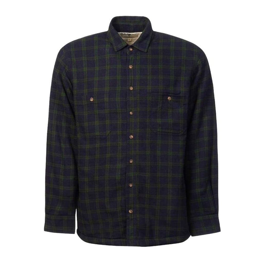 Green and Navy Fleece Lined Grandfather Shirt