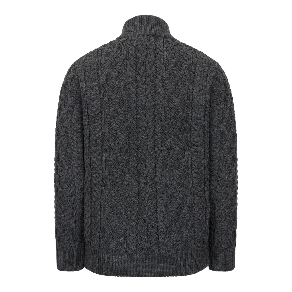 Half-Zip-_Charcoal-Aran-Sweater-Back
