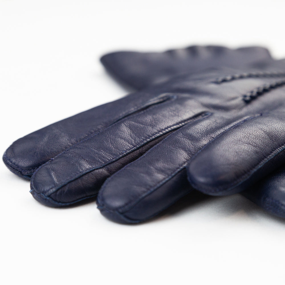 Luxury Navy Ladies Pique Gloves