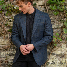 Load image into Gallery viewer, Navy Windowpane James Classic Gents Tweed Jacket
