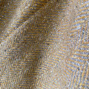Mustard Herringbone Donegal Tweed Blanket