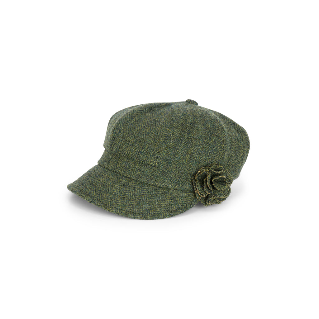 Newsboy-Cap-Green-Herringbone