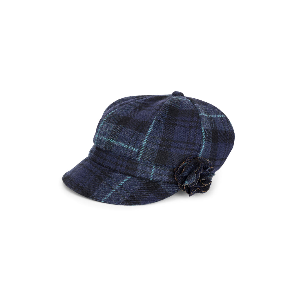 Newsboy-Cap-Navy-Blue-Check