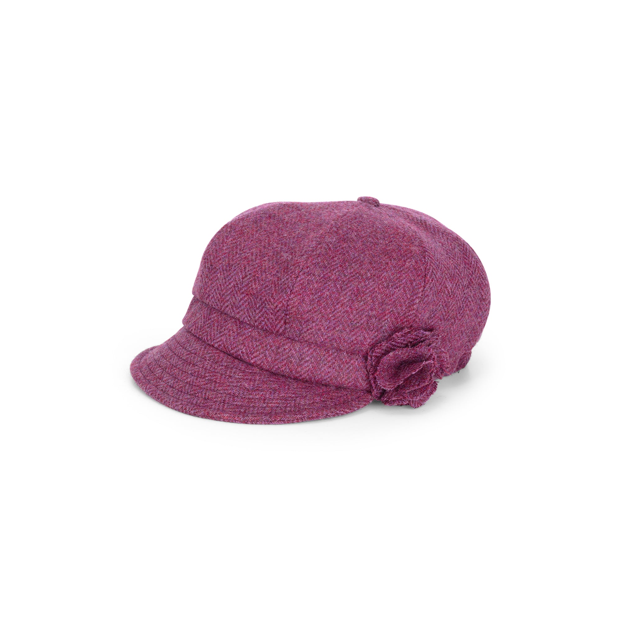 Triona Design Newsboy Cap, Raspberry Herringbone