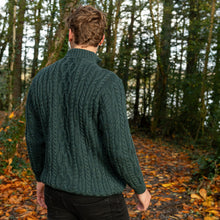Load image into Gallery viewer, Niall Green Half Zip Cable Sweater
