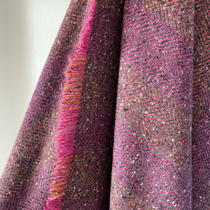Pink and Purple Mix Donegal Tweed Blanket