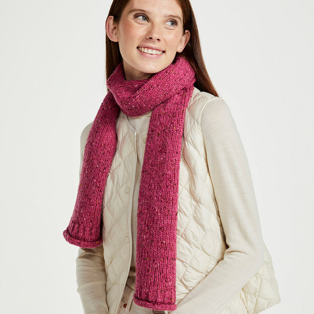 Triona | Pink Heather Tweed Nepped Wool Scarf – Triona Design
