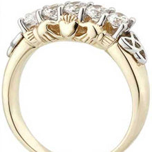 Load image into Gallery viewer, 14ct Yellow Gold Eternity Diamond Claddagh Ring
