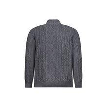 Load image into Gallery viewer, Niall Steel Grey Half Zip Cable Sweater
