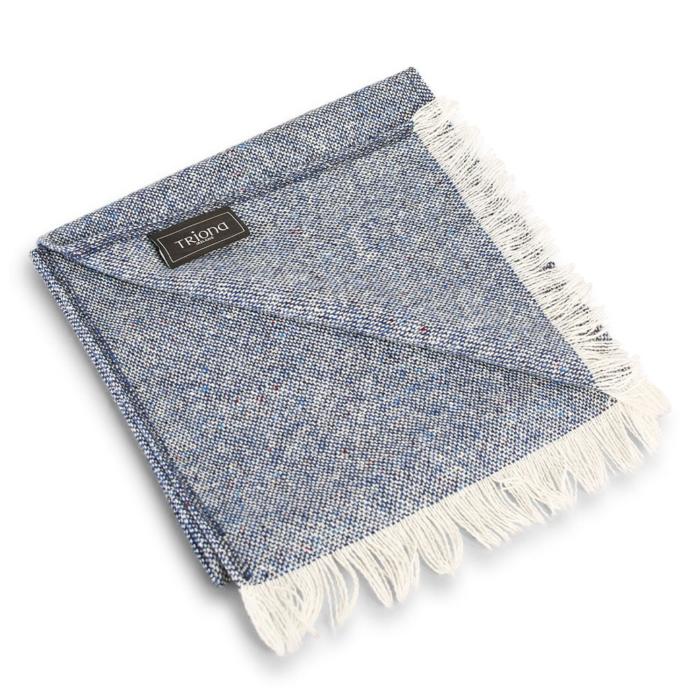 Blue Salt and Pepper Donegal Tweed Scarf