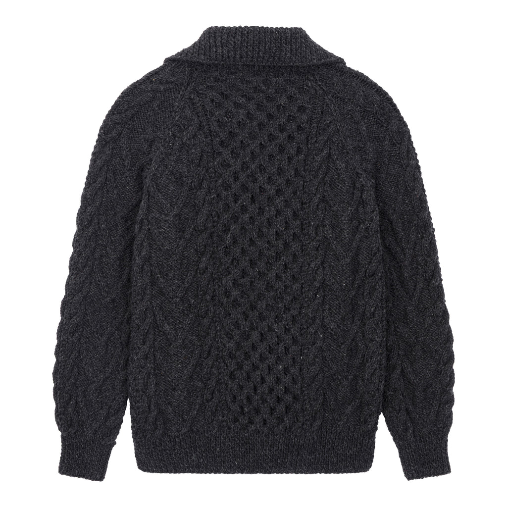 Athena Charcoal Zip Sweater Back