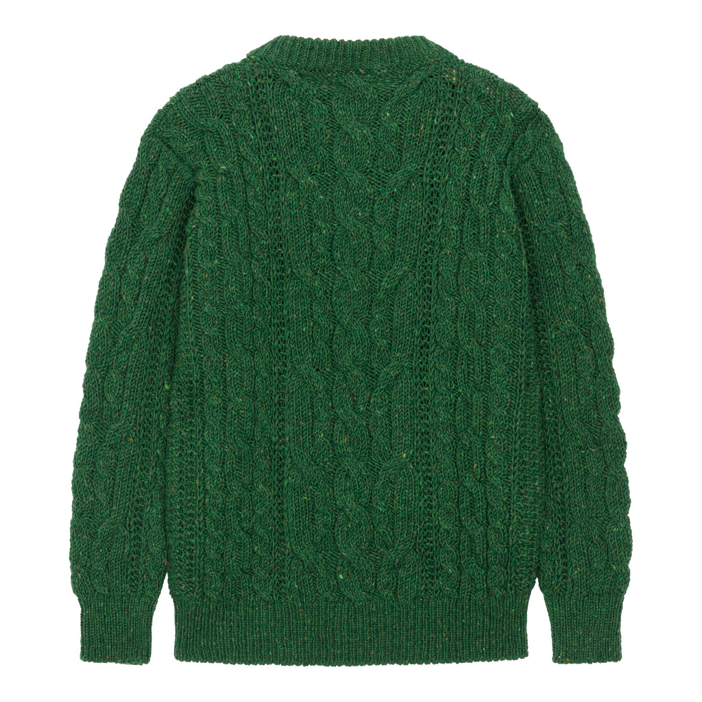 Bonners Green Fleck Aran Sweater Back