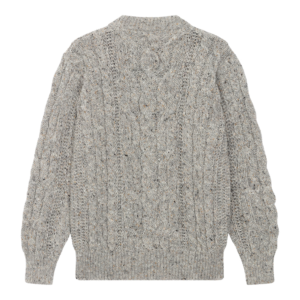 Bonners Light Grey Fleck Aran Sweater Back