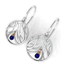 Load image into Gallery viewer, Sterling Silver Wishing Tree Earrings with Sapphire
