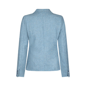 Dusty Blue Orla Donegal Tweed Jacket Back