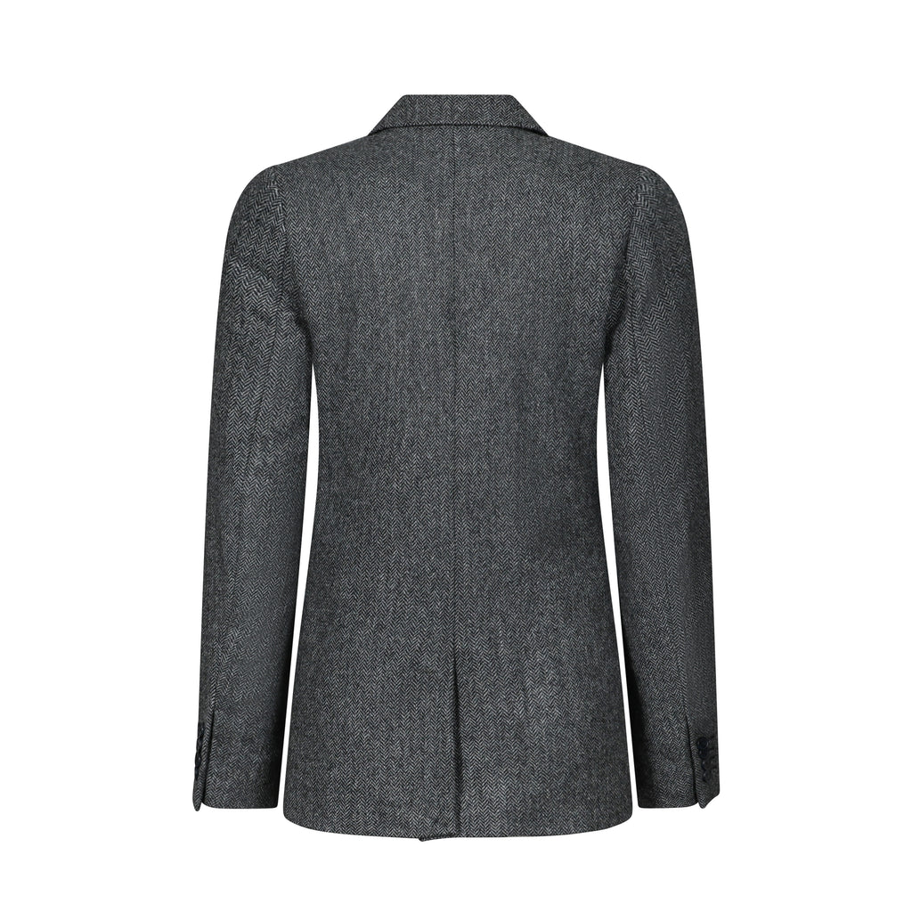 Charcoal Herringbone Fiadh Donegal Tweed Jacket Back