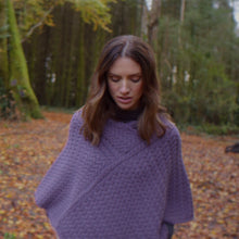 Load and play video in Gallery viewer, Steel Grey Aideen Aran Poncho
