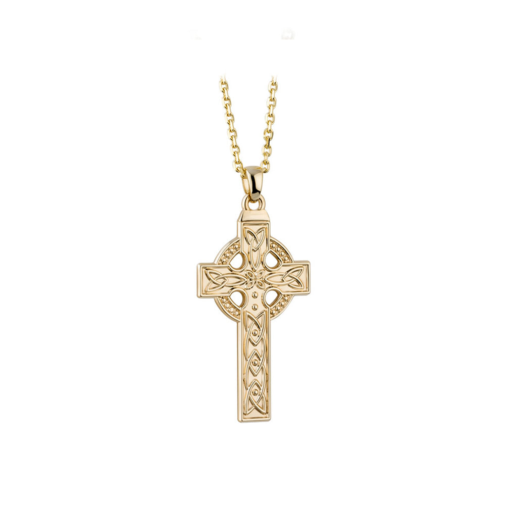 14ct Yellow Gold Large Celtic Cross Necklace