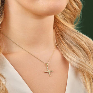 14ct Yellow Gold Double Sided St Brigid's Cross Necklace