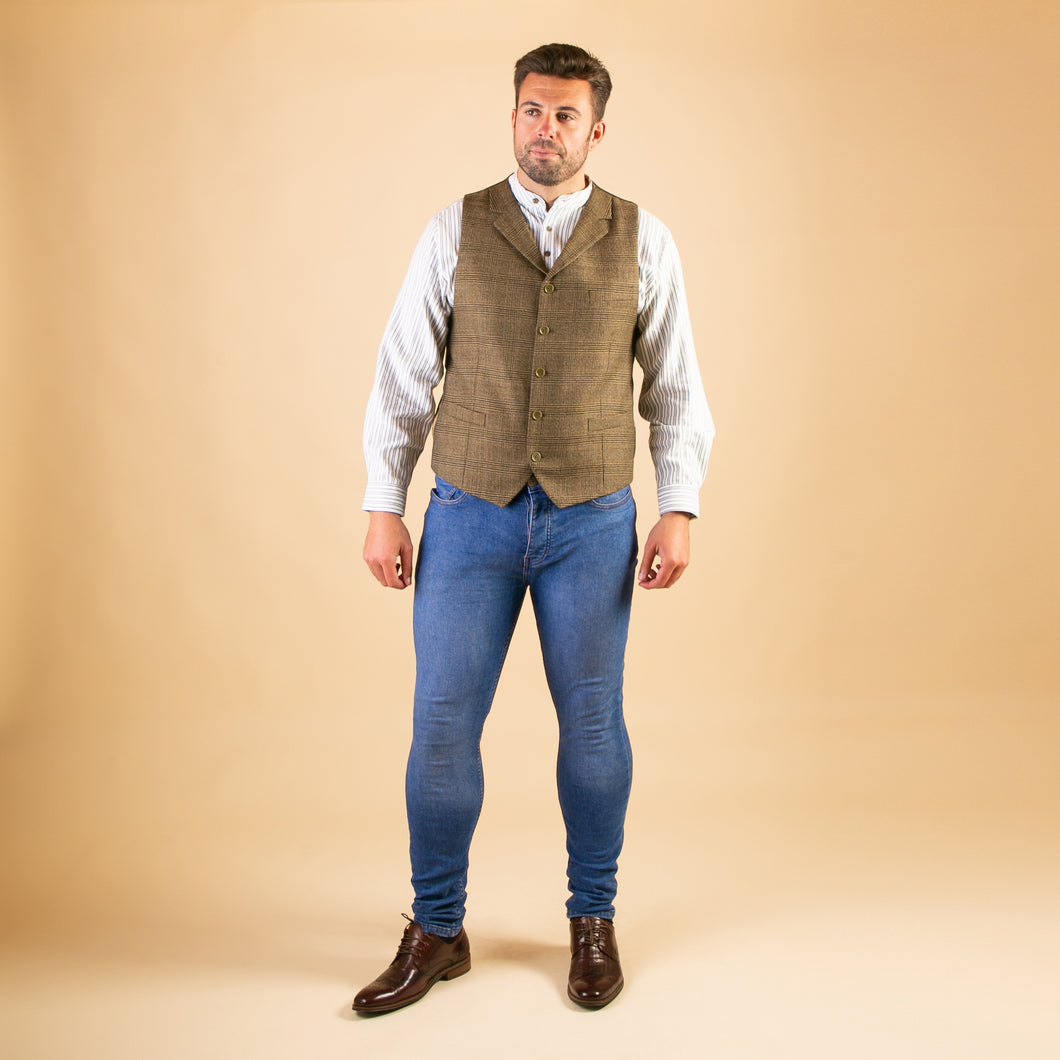 Collared Waistcoat, Brown Prince of Wales