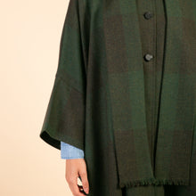 Load image into Gallery viewer, Forest Green Roisin Donegal Tweed Cape
