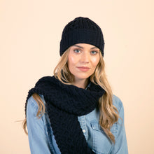 Load image into Gallery viewer, Navy Caitlin Aran Scarf
