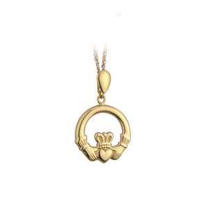 9ct Yellow Gold Claddagh Necklace