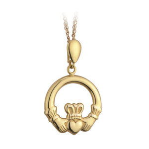 9ct Yellow Gold Claddagh Necklace