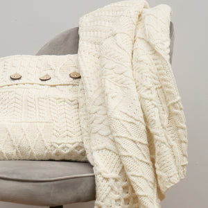 Aran Knit Blanket, Natural