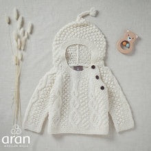 Load image into Gallery viewer, Natural Hand Knit Baby Hooded Sweater
